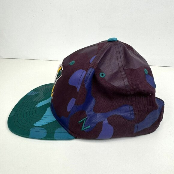 Vintage Hockey NHL Anaheim Mighty Ducks Snap Back Cap Hat Zephyr Camo RARE - Picture 3 of 8